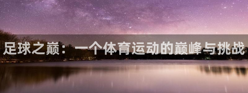 66体育平台：足球之巅：一个体育运动的巅峰与挑战